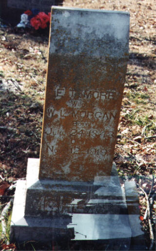 Elizabeth Tabitha More Morgan Tombstone