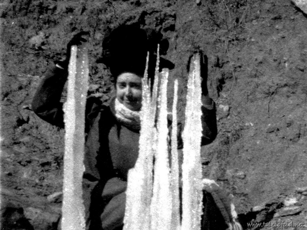 Dollie Daniel with Icicles in Dickens County, Texas