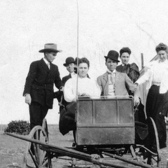 Riding in a Cart at the Legg Home, Dickens County, Texas