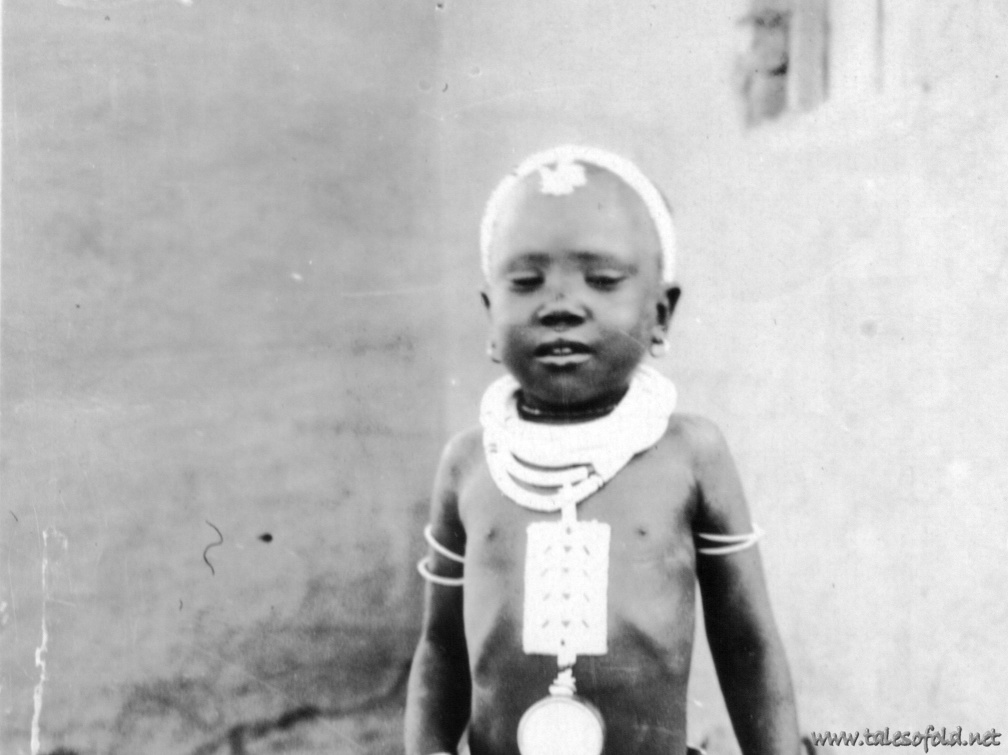A South African Child in an Outfit Made of Beads