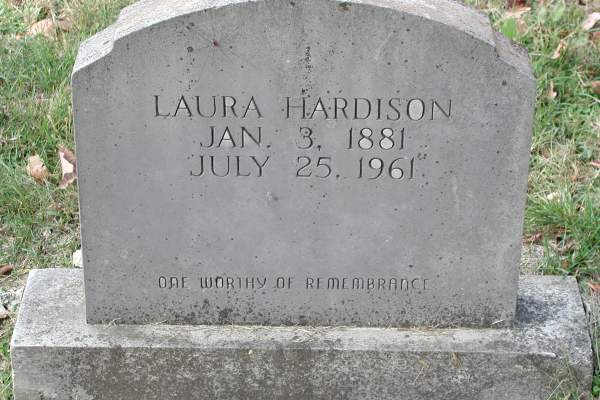 tombstone of Laura Hardison