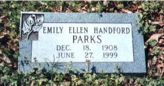 Emily Ellen Handford Parks tombstone