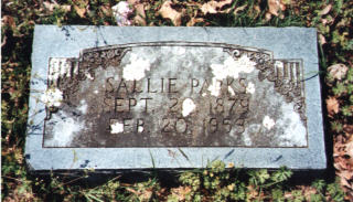 Sarah J. Runyan Parks tombstone